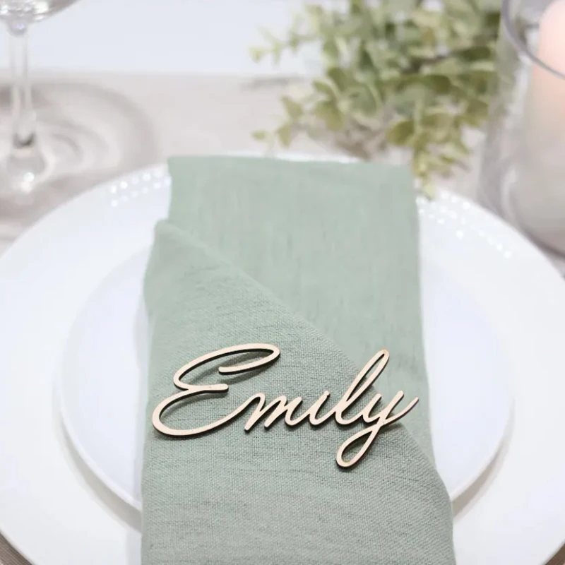 

Personalized Wooden First Name Wedding Name Place Card Acrylic Name Personalized Wedding Table Decoration Wooden Name Sign