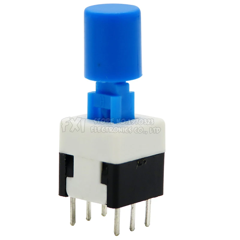 10Sets = 20PCS 8*8mm with cap Locking Latching Push Tactile Power Micro Switch Kit 6 Pin Button Switches 8x8mm