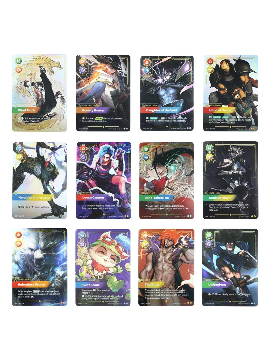 Riftbound Proxy Legenden-Charakterkarten Ahri Jinx Yasuo Teemo Darius Leona Lee Sin Benutzerdefinierte Fantasy TCG-Karten