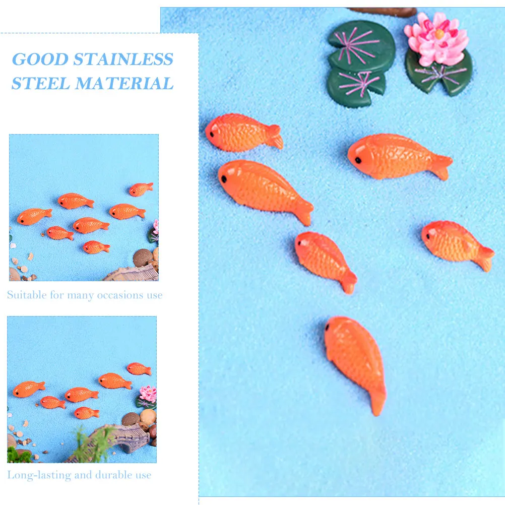 

20pcs Mini Simulated Fish Resin Artificial Red Fake Fish Ornament for Aquarium Tank Landscaping Decor Tiny Toys Garden Statue