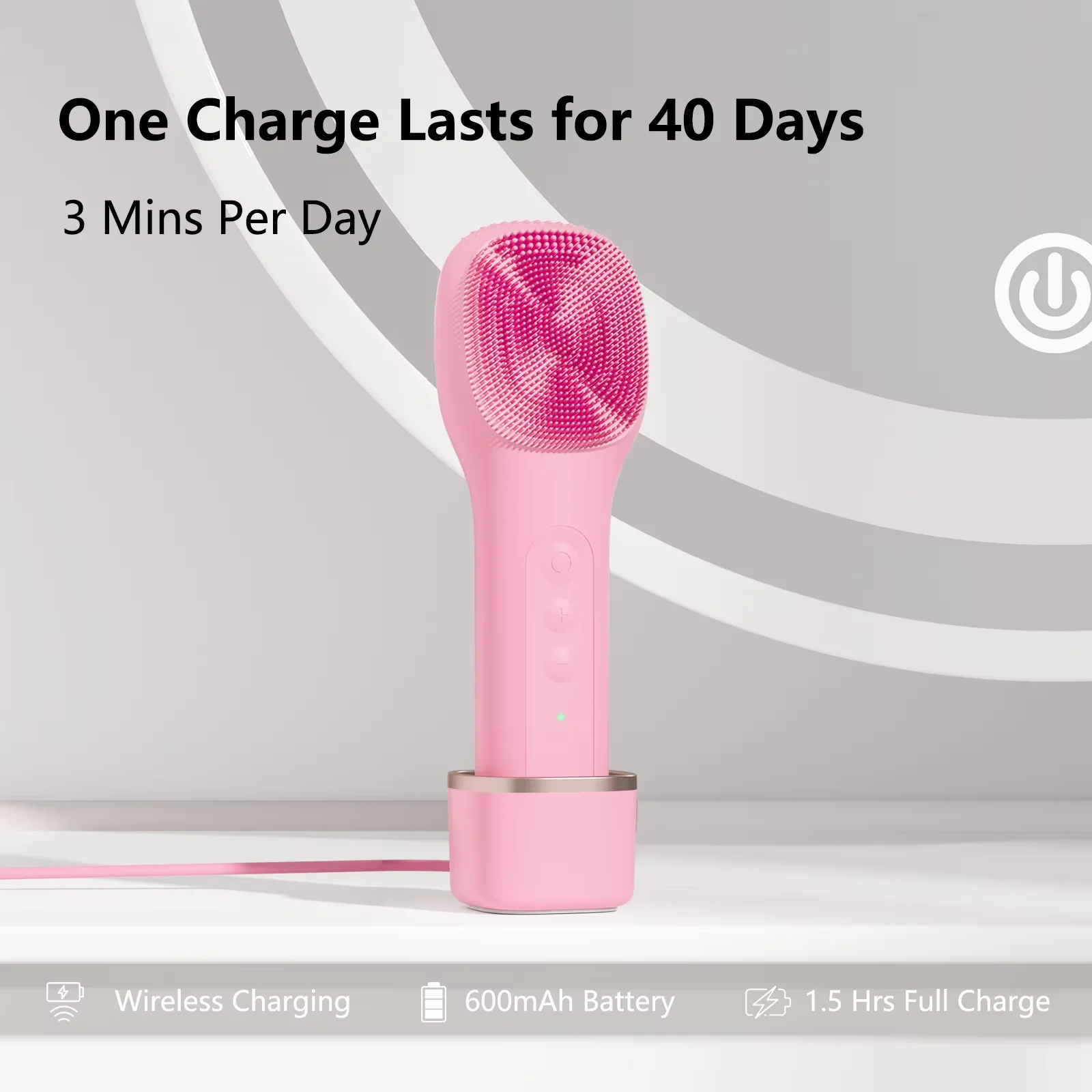 2025 Nuevo cepillo limpiador de masaje exfoliante de limpieza de silicona Sonic Facial eléctrico IPX7