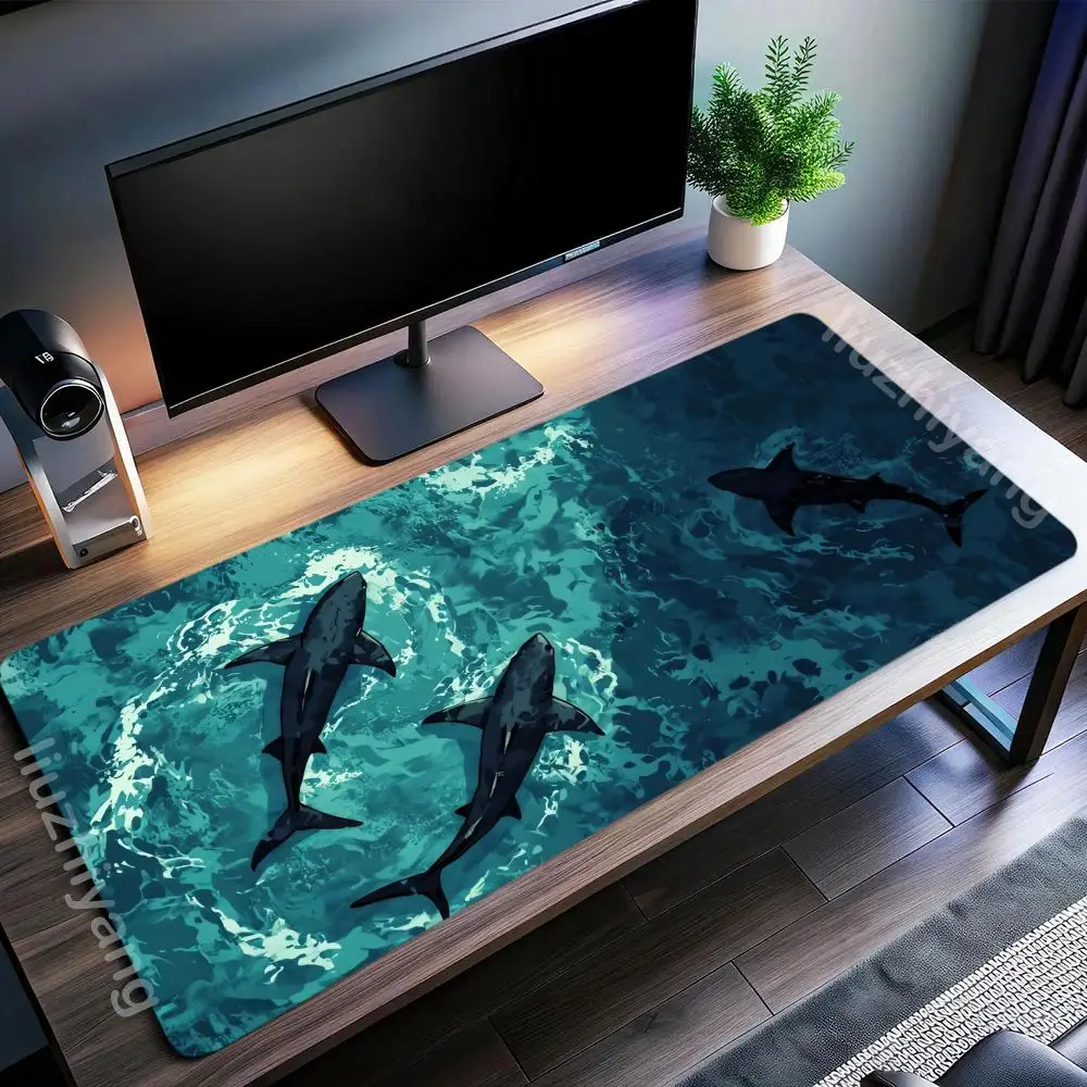 

Deep Sea Whale Mouse Pad Large Computer Office Game Table Mat XXL Rubber Anti-slip Stitched Edge PC Keyboard Mats Long Desk Pads
