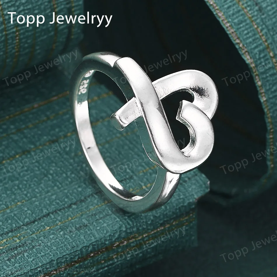 

New 925 Sterling Silver Exquisite 6-10# Kelp Heart Shape Ring For Women Fashion Charm Gifts Party Jewelry