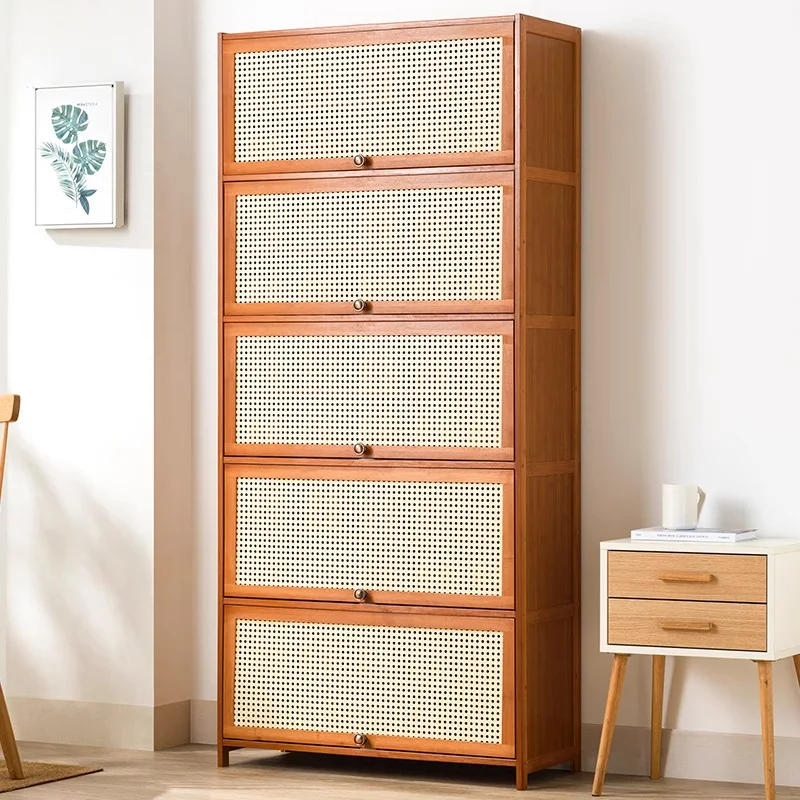 Simple shoe storage artifact storage shoe cabinet door entry cabinet integrated cabinet household shoe rack multi-layer with doo