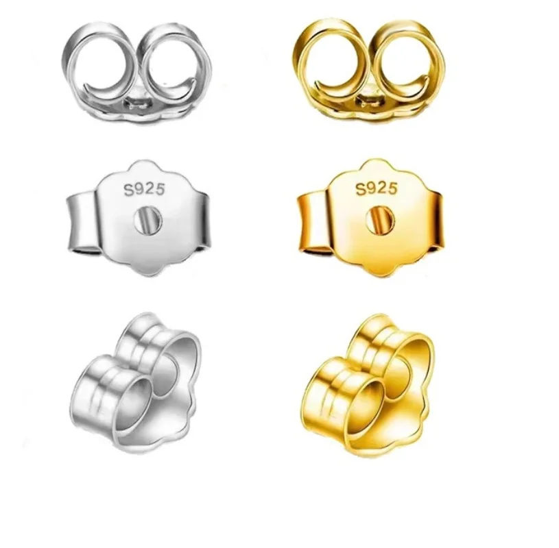 Free Shipping 10pair/lot Earring Needle S925 Silver Gold Plated Earring Plug for Handmade DIY Pearl Earring Accessorie Wholesale