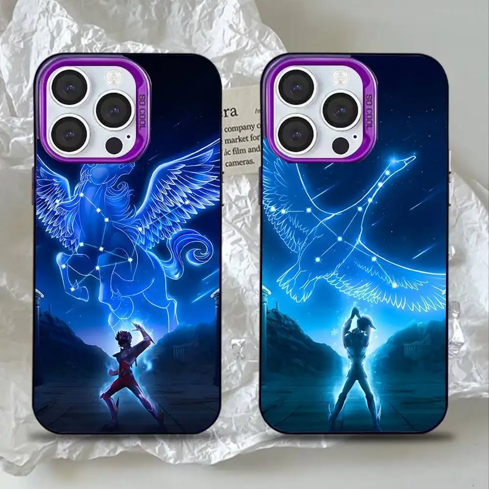 

Saint Seiya Knights Of The Zodiac Phone Case For iPhone 16,15,14,13,12,11,Mini,Pro,SE,MAX Purple Matte Silicone Cover