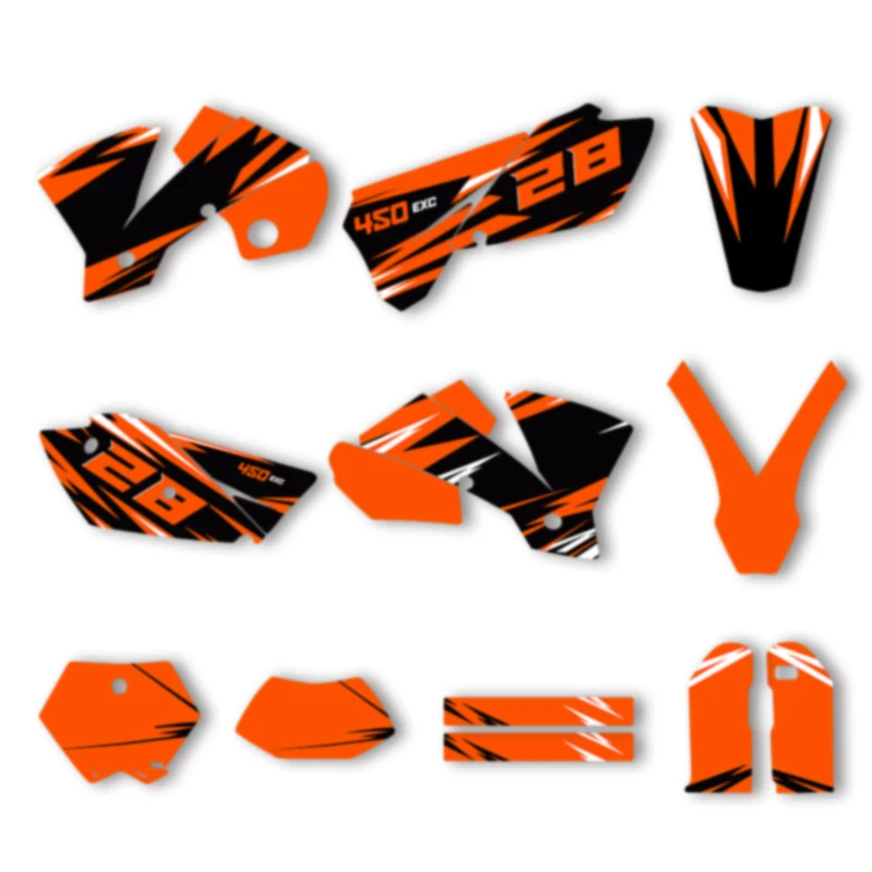 

DSMTECH Motorcycle Graphics Background Decal for KTM 125 250 300 350 450 2003 2004 SX SXF 2004 EXC Decals Stickers Kits 002