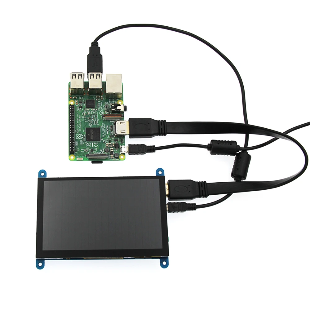 EQV 5นิ้วแบบพกพา HDMI 800X480หน้าจอสัมผัสแบบ Capacitive จอแสดงผล LCD สำหรับ Raspberry Pi 4 3B +/ PC/Banana Pi