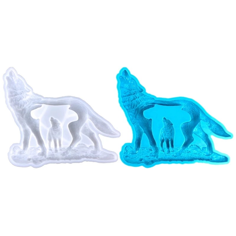 Wall Art Silicone Molds Forest Wolf Resin Mold for Epoxy Casting Making Backpack 37JB