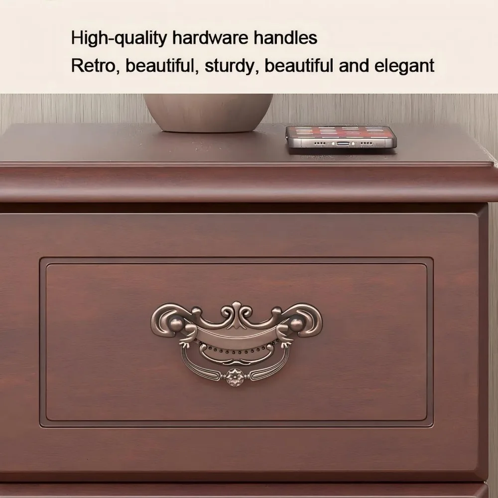 コンパクトなベッドルームナイトスタンド、デュアル引き出しコーヒーテーブル、ポータブルスナックスタンド、ベッドサイド収納テーブル、リビングルームサイドテーブル（ブラウン）