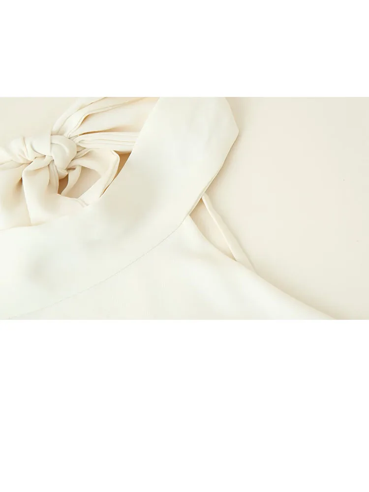 فستان HH ذو طيات صغيرة للنساء لربيع وصيف جديد بخصر عالٍ وحاشية على شكل حرف A فستان أنيق أنيق للمكتب إلى الأمام