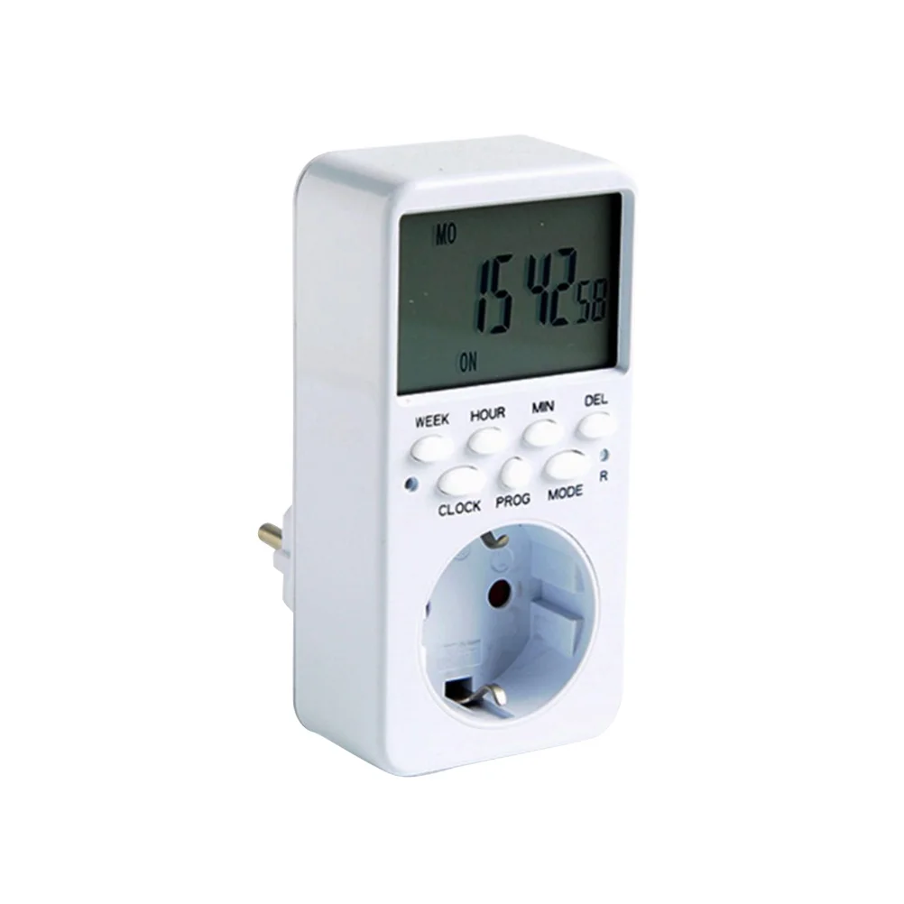 Electronic Digital Timer Socket Programmable 16a Eu Plug Timer Plug Time Relay Energy Saving Control for Appliances Rice Cooker