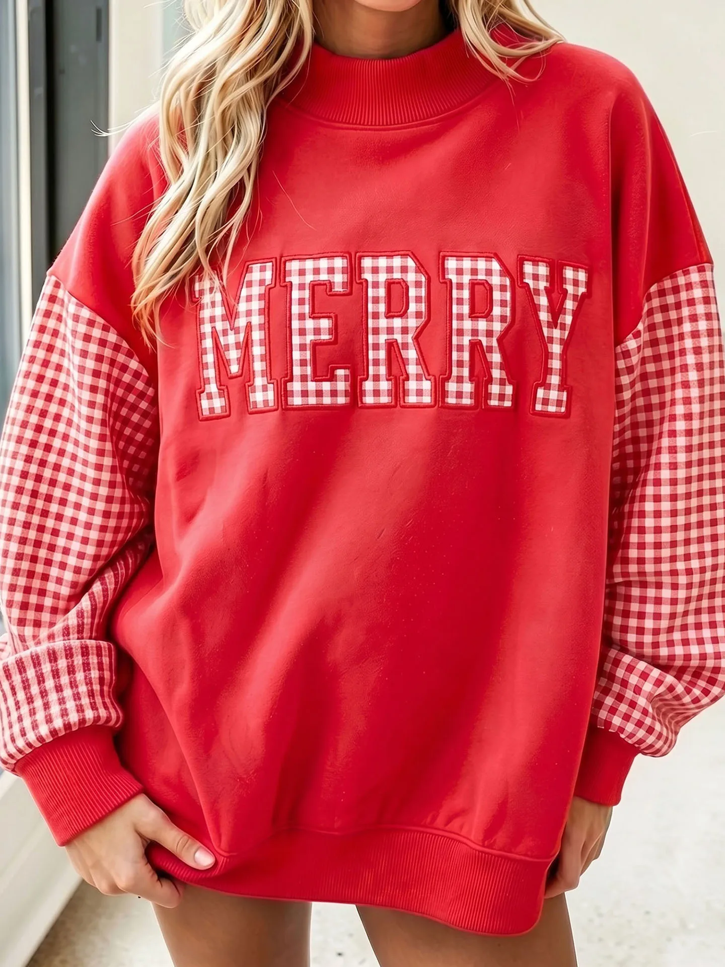 DearLover Loose Fit Long Sleeve Crew Neck Sweatshirt Women's Autumn Winter New Style Printed Casual Polyester Cotton Blend Top