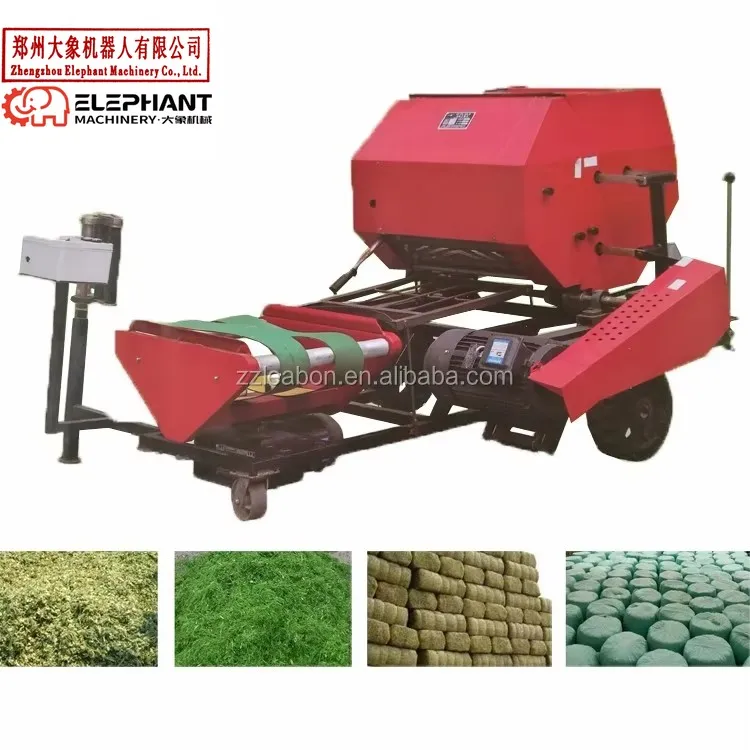 2026 Full Automatic diesel Engine Baler Machine for Small Grazing Hay Baling and Wrapping Machine Mini Corn Silage Round Bale