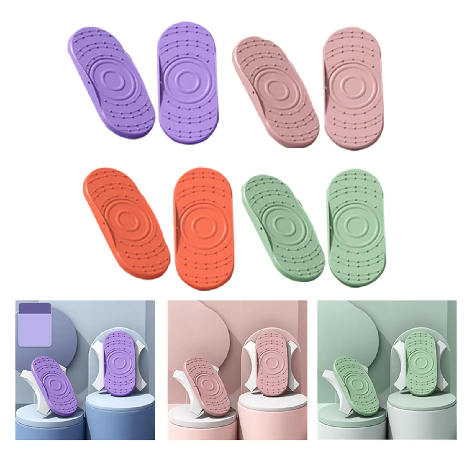 1 Pair Twist Waist Disc Balance Board Abdominal Workout Plate Foot Massage Disc with Floor PP And Portable Suitable