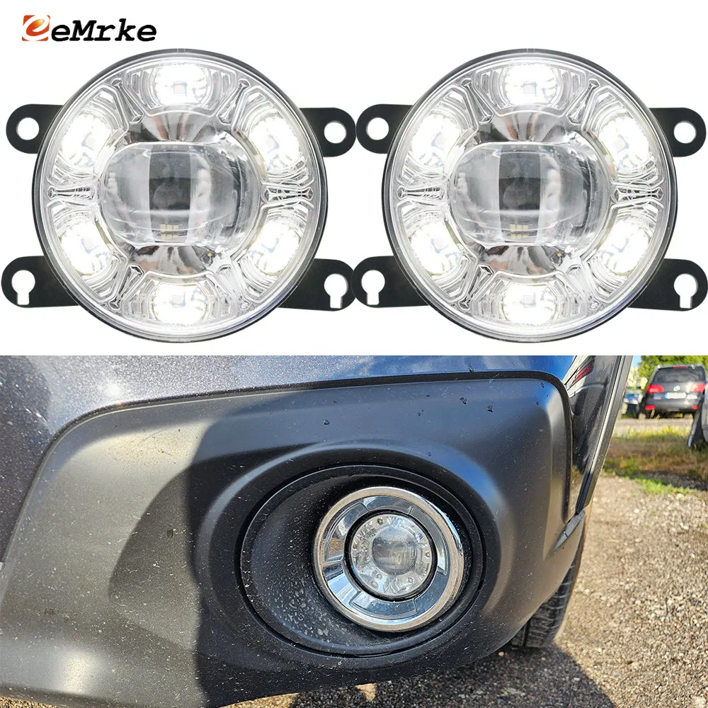 For Subaru Outback BS 2015 2016 2017 2018 2019 2020 Led Head Fog Lights 18W Fog Driving Lamp Daylight E-mark E4 DRL Ring