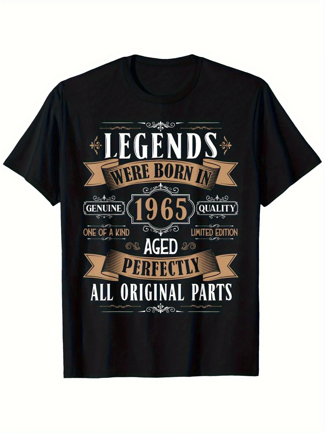 

Sense of design-60th Birthday Men's T-Shirt Born in 1965 - Vintage-Inspired "Legends Were Born in 49.91meter Graphic, Black