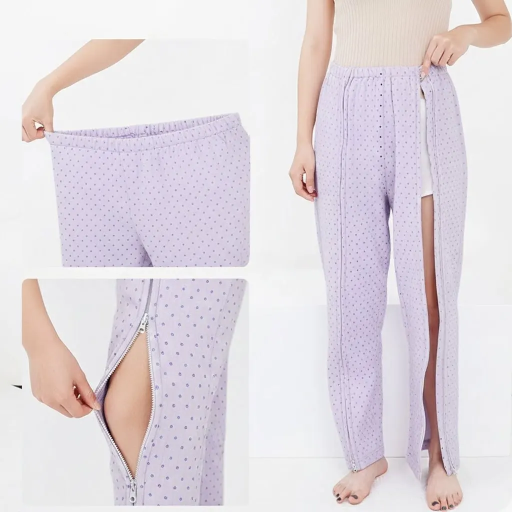 Easy-Dress adaptieve broek: lichtgewicht broek met volledige ritssluiting aan de zijkant voor senioren, rolstoelgebruikers en gehandicapten (lente/zomer)