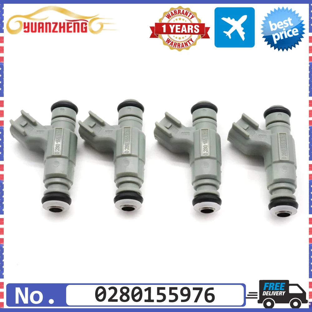 

NEW 4pcs 0280155976 Car Fuel Injector Nozzle For Chrysler Sebring PT Cruiser Voyager Dodge Caravan Neon Stratus 2.4L 2001-2004