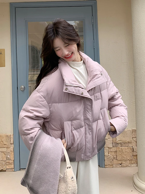 

Съемная вязаная куртка-пуховик женская 2025 New Sle, розовая, теплая, белая, на пуху, верхняя одежда