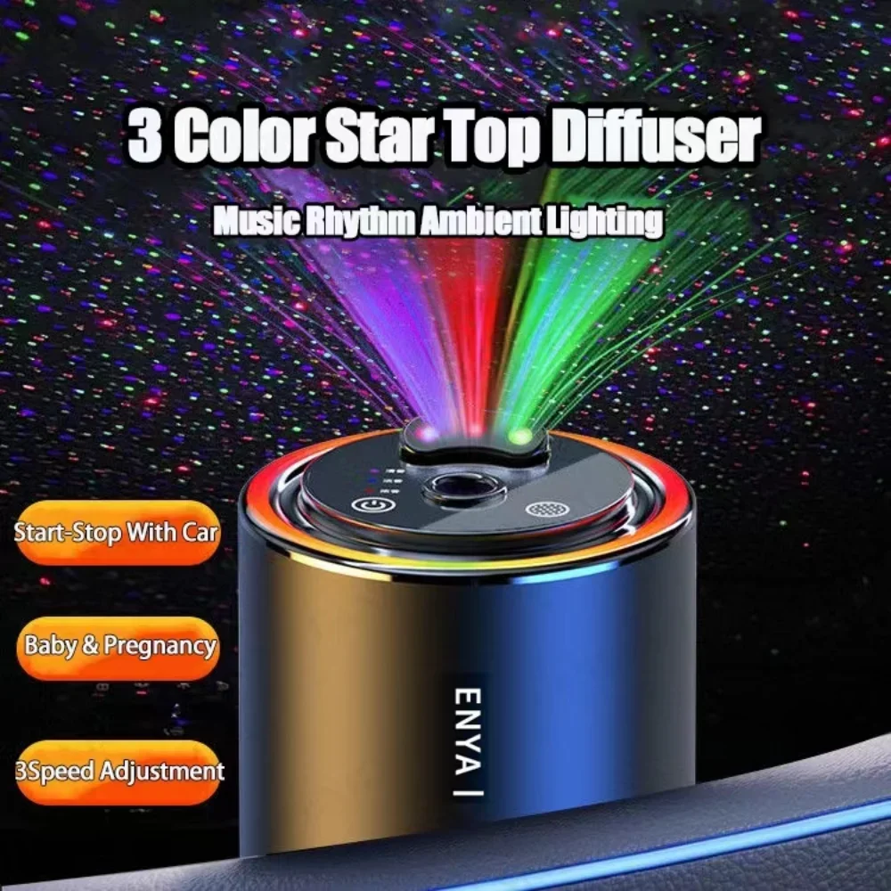 

3 Color Car Perfume Air Freshener Essential Oil Fragrance Aroma Diffuser Smell Distributor USB Aromatherapy Scent Air Refresher