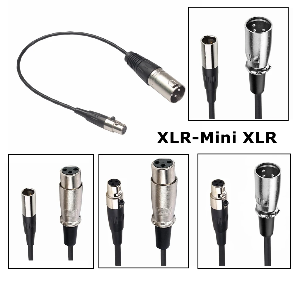 Mini XLR 3Pin Male To XLR 3pin Female Cable for Blackmagic Pocket Cinema 4k Camera Audio Line Microphones Audio Devices Camera