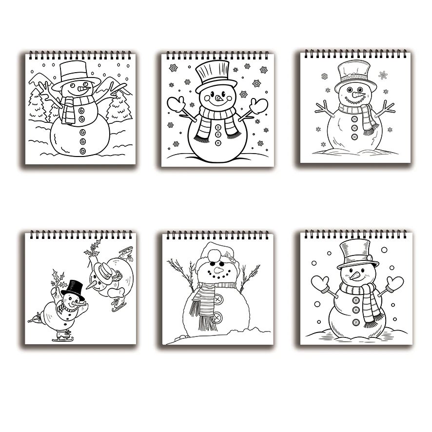 Coloring Book - 8.27 x 8.27 inches 32 pages Snowman Coloring Book - Ideal gift for family or friends