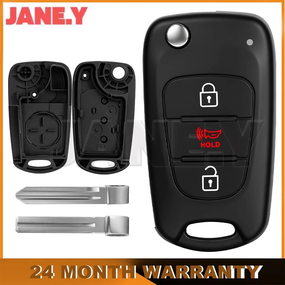 Uncut Blade TOY40 HYN10R Flip Key Shell Case For Kia For Hyundai Rio Soul Sportage 2010-2014 Folding Remote Key Cover Housing