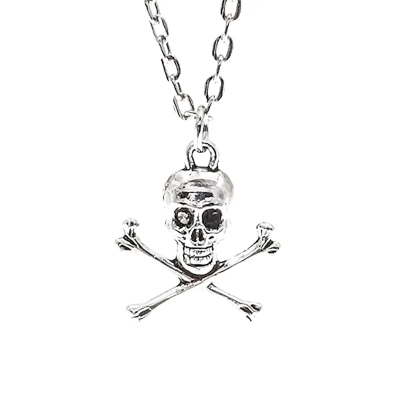 Skull Pendant Necklace for Women Men Vintage Chain Grunge Jewelry Goth Gothic Accessories Choker Y2k Aesthetic Fairy Star