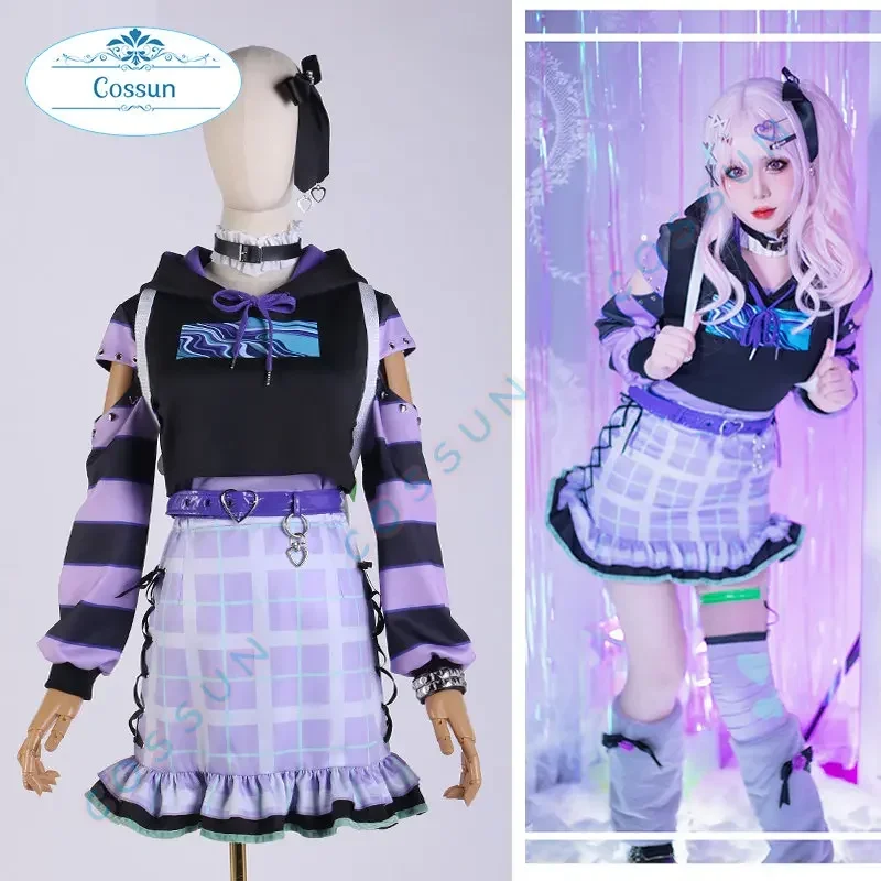 PJSK Feat 25:00 At Nightcord Akiyama Mizuki Outfits Anime Cosplay Costumes Halloween Wig Backpack Dress