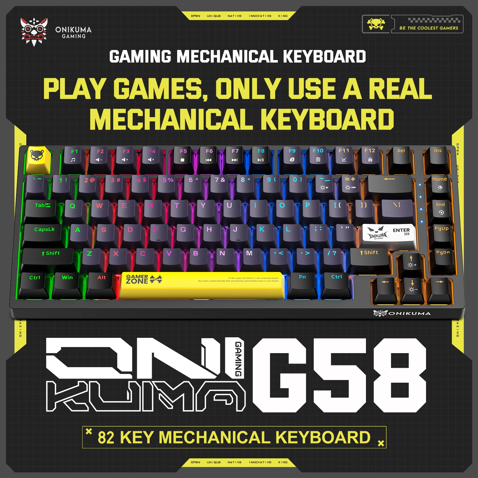 

Игровая 82-клавишная механическая клавиатура, компактная проводная USB-клавиатура с RGB-подсветкой для Windows, ноутбуков и геймеров ПК