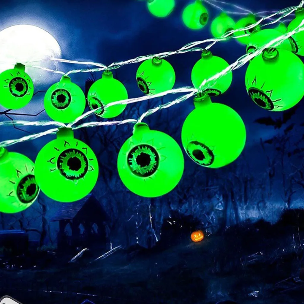 Halloween Eyeball Lights Colorful Horror Ghost Eyes Lights Red Green Ghost Festival Luminous Props Happy Halloween Party Decor