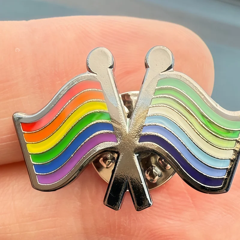 Rainbow MIL Flag Metal Soft Enamel Lapel Badge Pins Brooches
