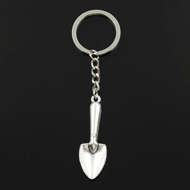 Moda 30mm breloczek metalowy breloczek brelok biżuteria Antique srebrny kolorowy platerowany łopata Spade kielnia ogrodnictwo 51x16mm wisiorek