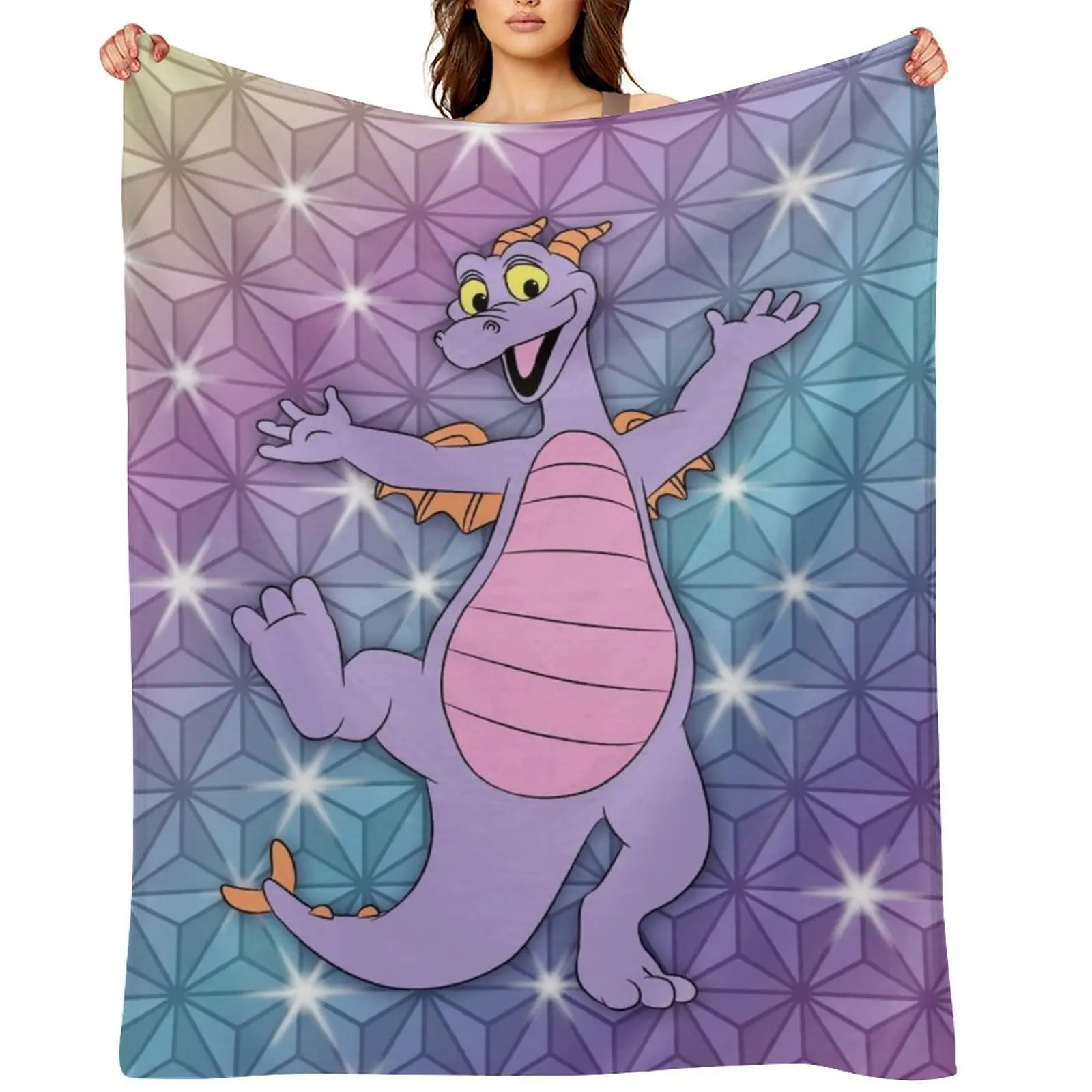 Epcot Figment Beacon of Magic Throw Blanket Plaid on the sofa Decorative Sofas Hairy Nap Sofa Quilt Blankets For Bed Blankets