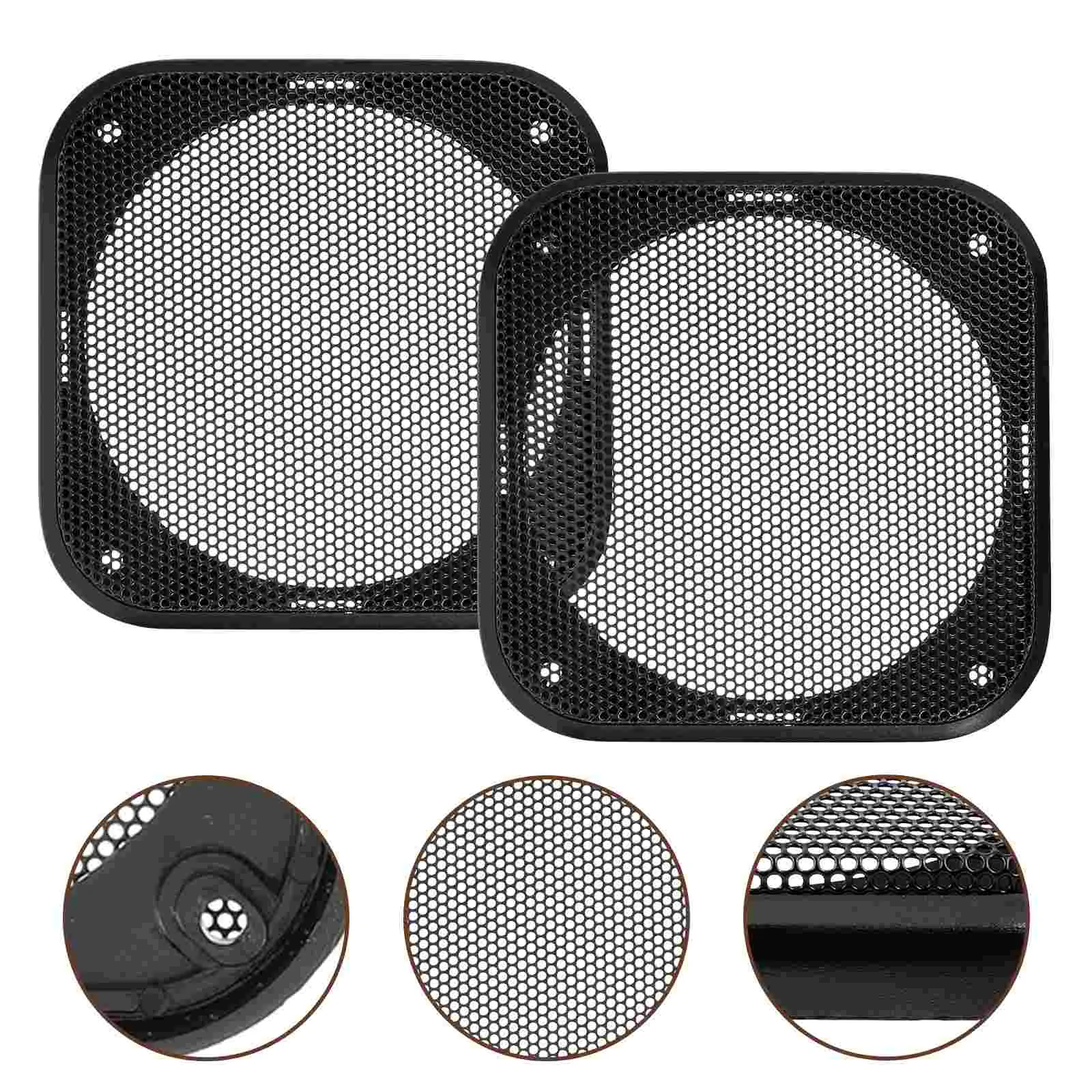 

2 Pcs Wall Mount Speakers Grille Car Subwoofer Grills Protective Cover for Black