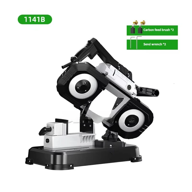1141B Multifunctional Band Saw Machine Horizontal Metal Cutting Tool Handheld Stainless Steel Aluminum Woodworking 0-45° Cutting
