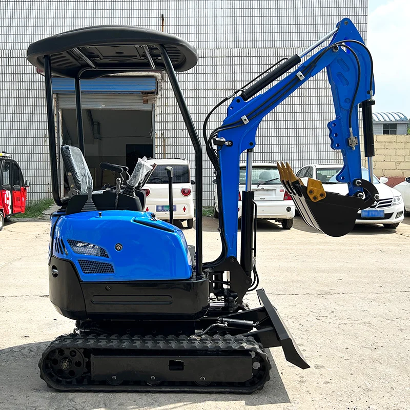 Escavadeiras pequenas modelo 16 personalizadas, motores Kubota, sistema hidráulico completo opcional com extensão de esteira rolante e função de balanço lateral