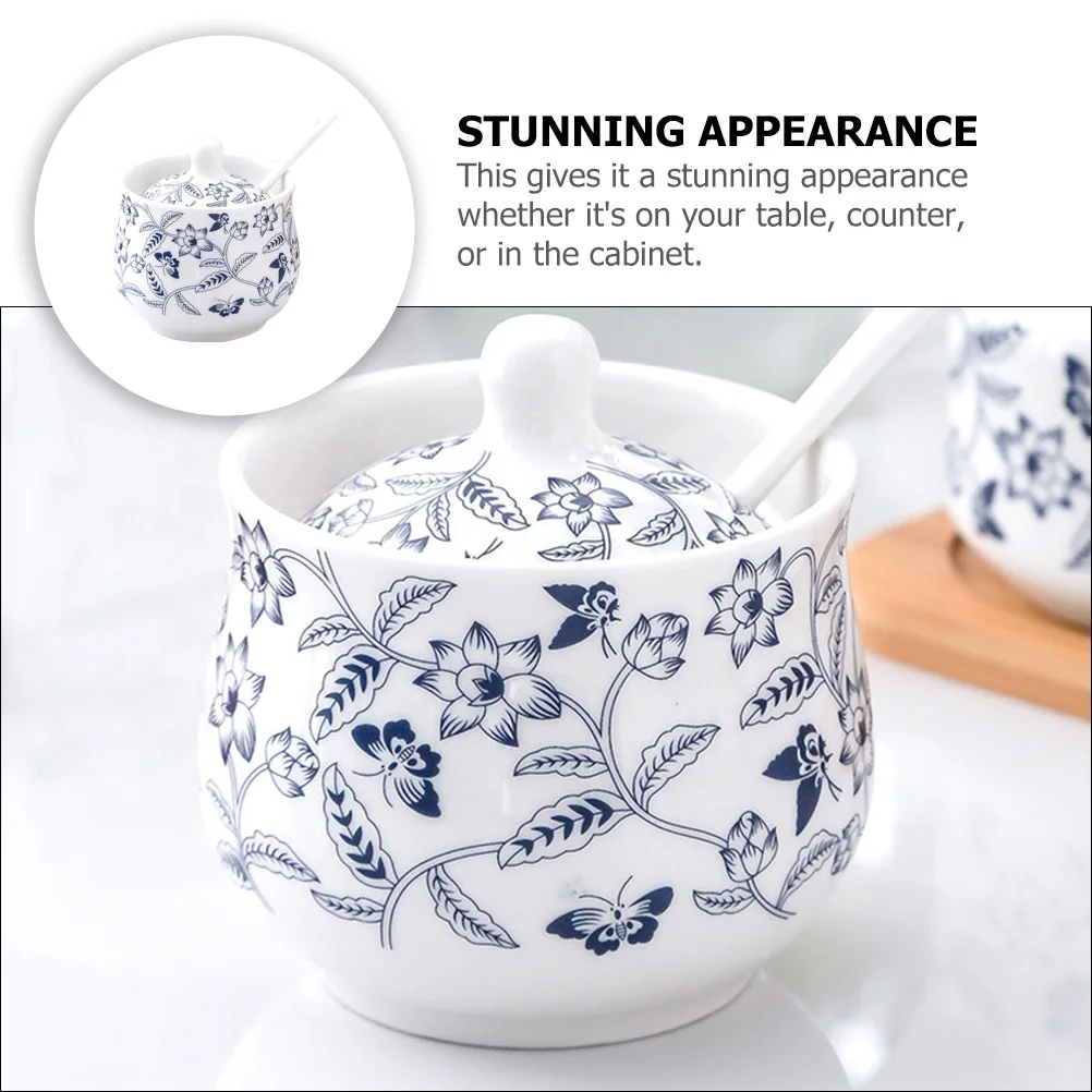 

1Set Ceramic Sugar Jar Wearresistant Seasoning Containers for Kitchen Decor Salt Container Ceramic Salt Jar Seasoning Container