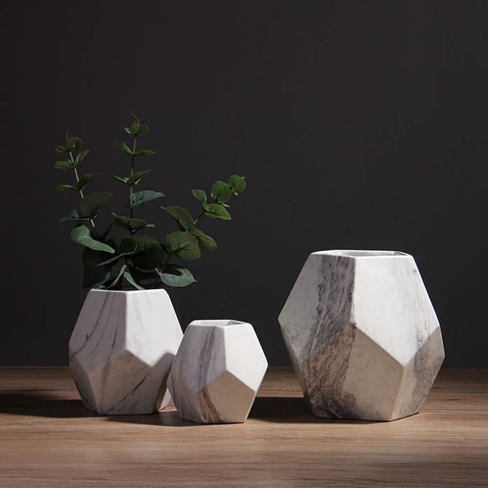 

White Porcelain Marble Ceramic Vase Size S Glazed Finish Vase Shape Decorative Ceramic Vases for Fresh and Silk Flowers