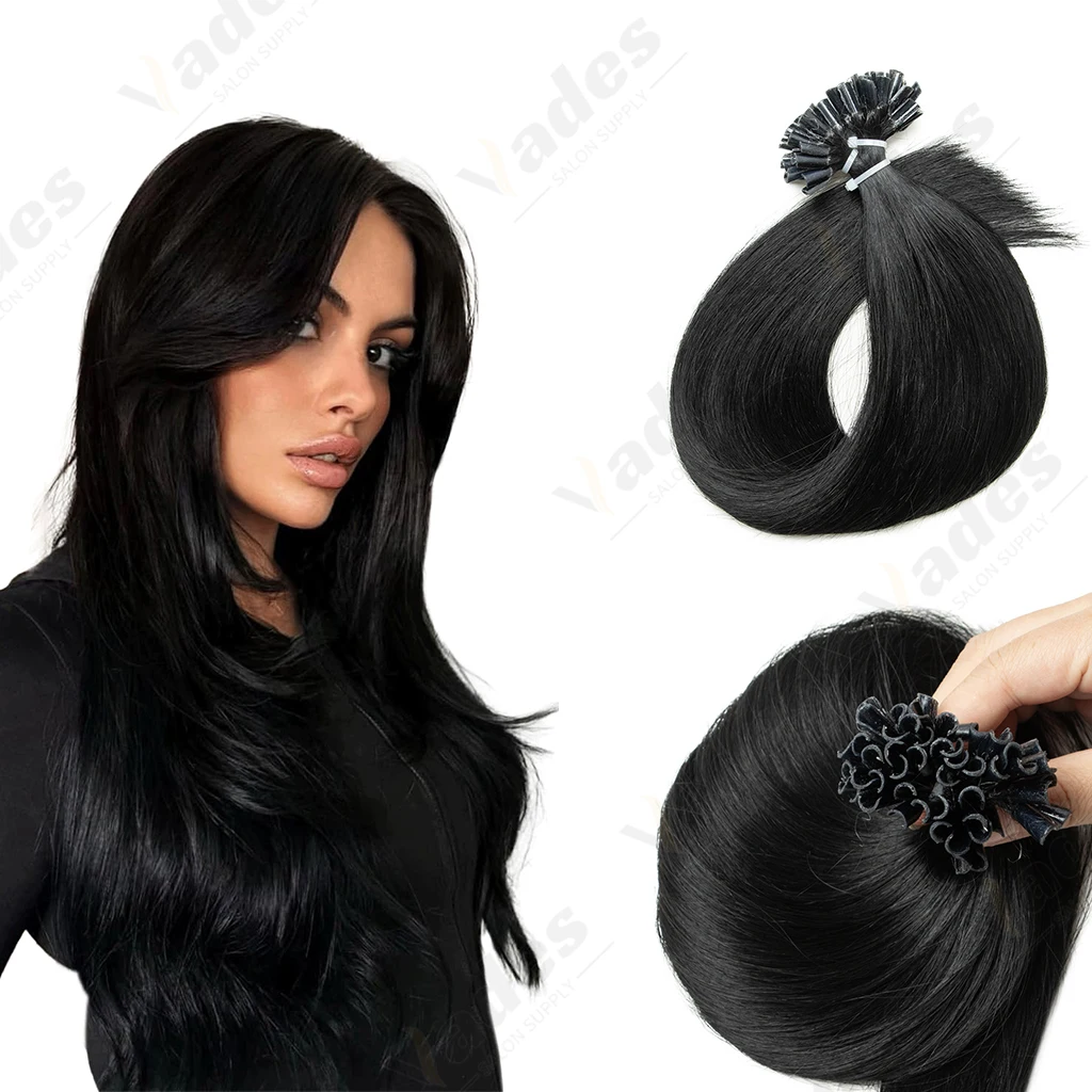 

Наращивание волос VEDES из натуральных человеческих волос, черные U-образные кератиновые пряди, прямые, для повседневной носки, естественный вид, 30 г, 50 шт., 12-22 дюйма