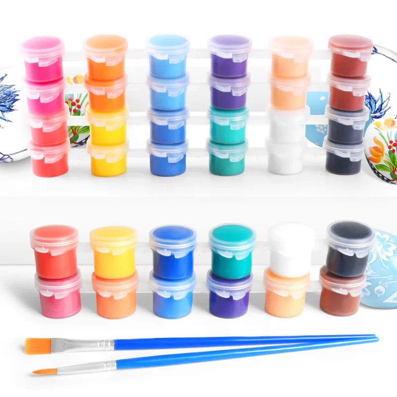 3ml 6 Colors Kids Drawing DIY Acrylic Paint Waterbrush Pigment Set, For Clothing Textile Fabric, Paper, Bamboo, Leather