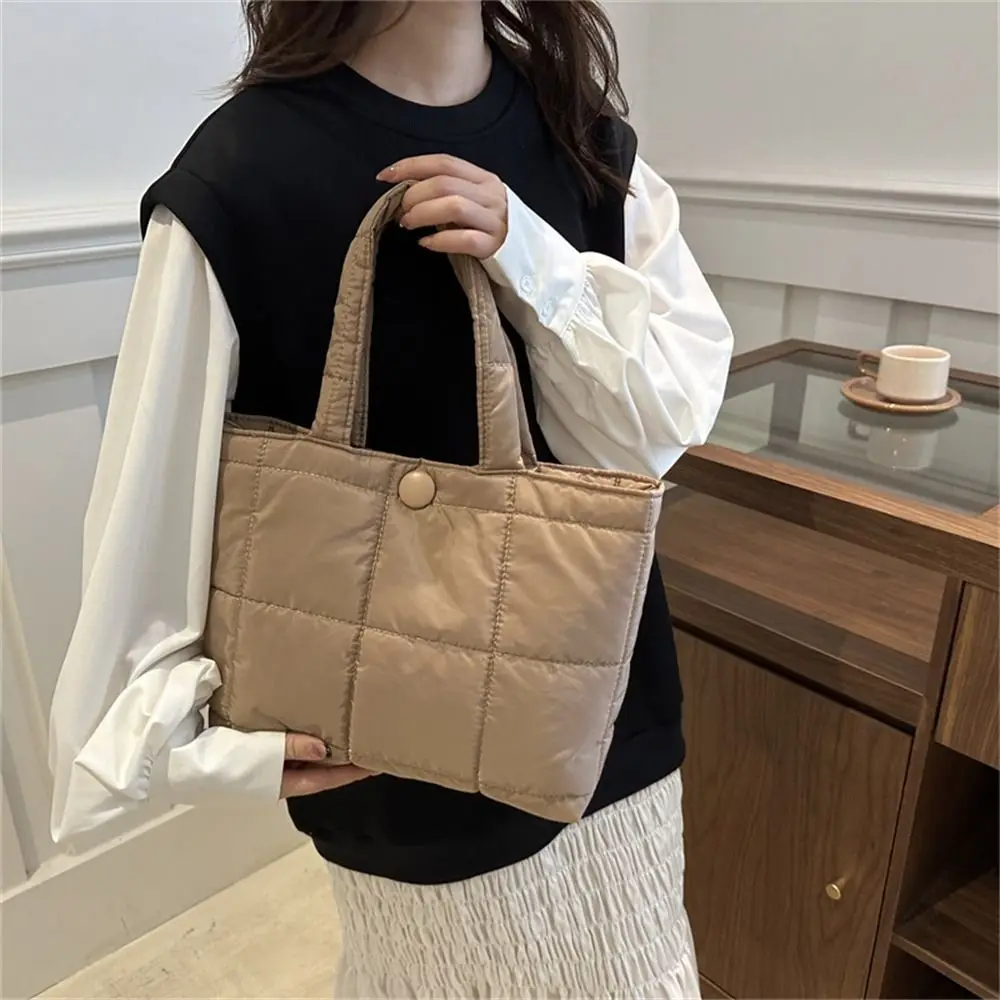 

Повседневные пуховые сумки на плечо с хлопковой подкладкой, легкие стеганые сумки большой вместимости, сумка для покупок для женщин и девочек
