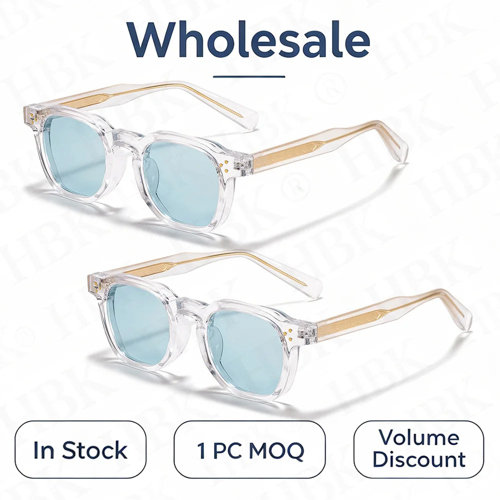 1/2/3 Pcs HBK Vente en gros Nouvelles lunettes de soleil pour hommes, lunettes de soleil rétro UV400 à monture carrée pour femmes, lunettes de soleil pour voyages en plein air, lunettes d'été