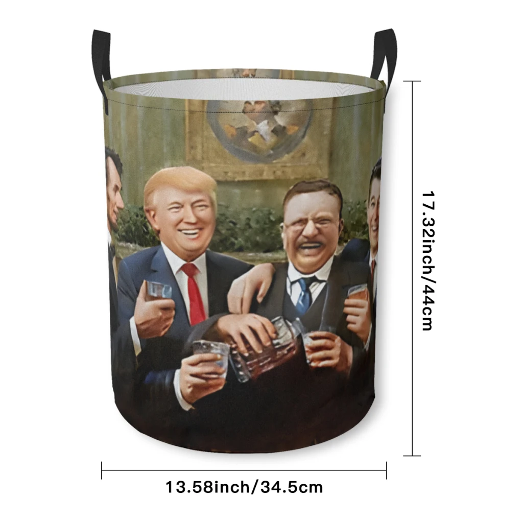 Donal Trump President Make America Great Again Dirty Laundry Basket Clothes Organizer Foldable Storage Bucket Bathroom