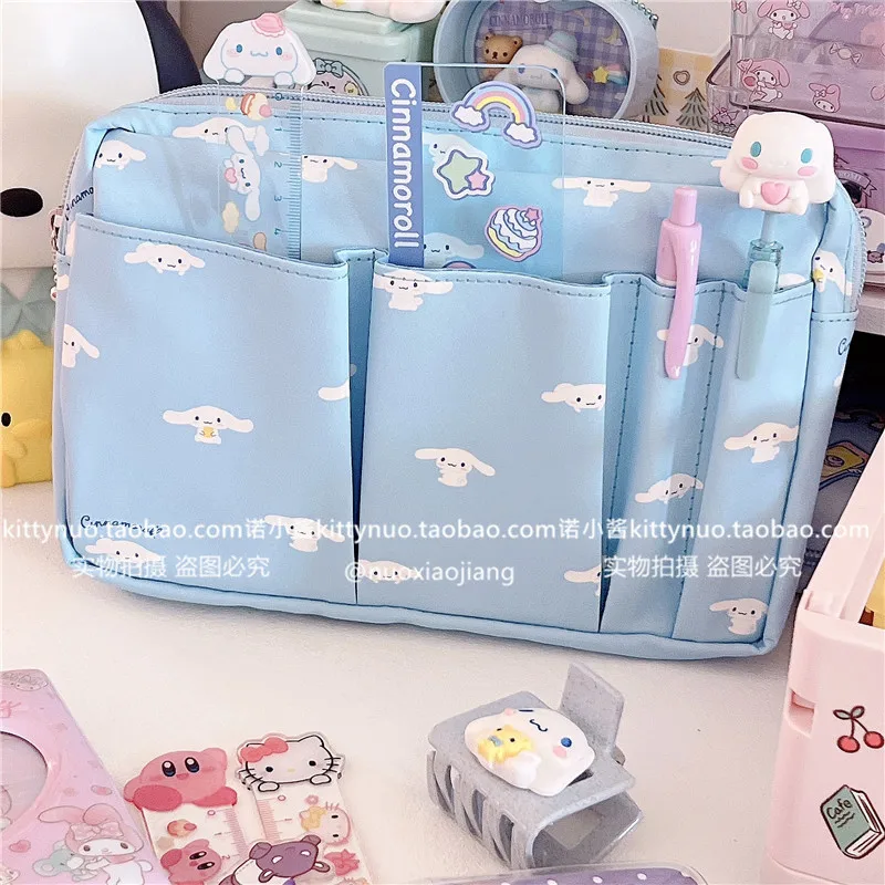 

Sanrioed Anime Girl's Heart Cute High Capacity Cosmetic Bag Kawaii My Melody Kuromi Cinnamoroll Pu Stationery Storage Bag