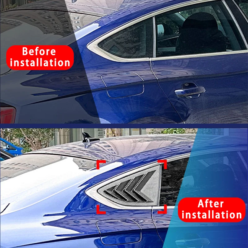 For Audi A5 S5 F5 2017-2024 Sportback 4 Door Edition Rear Window Shutter Cover Trim ABS Rear Windows Louver Cover Trim