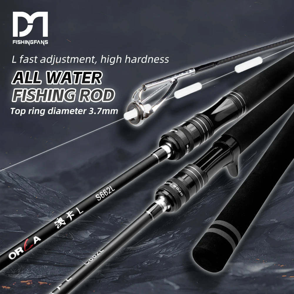FISHINGFANS ORCA LIGHT 6'6 7' L Carbon Blank Rattle Reel Seat Full EVA Handle 2-10g 2-6LB Carp Bass Pike Fishing Rod