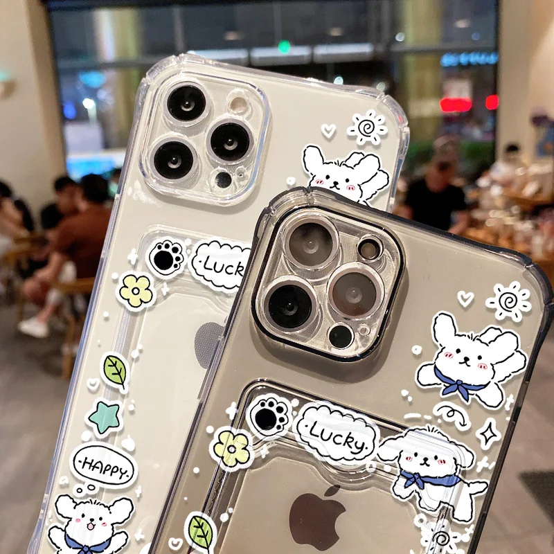 Card Slots Case For Xiaomi Redmi Note 13 12 11 10 Pro 9 8 9S 10S 11S 10C 12C 13C Poco M5 M3 X3 NFC Mi 11 Lite 12T Cartoon Cover