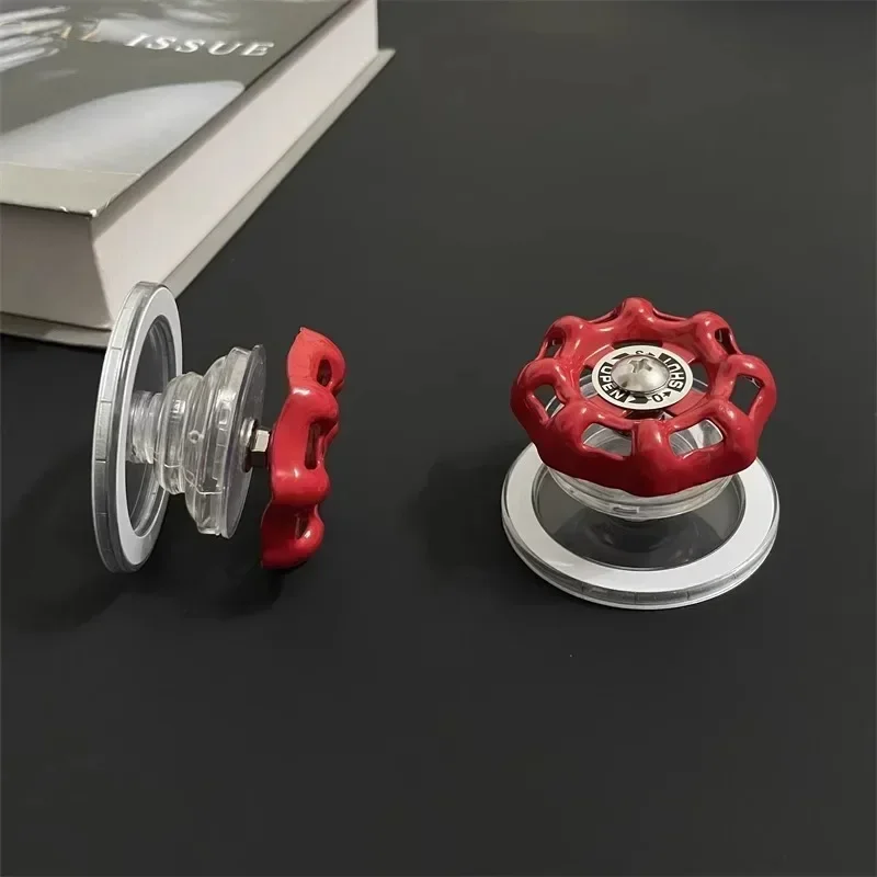 Water Valve Appearance Foldable Magnetic Phone Holder Desktop Grip Holder for Magsafe iPhone 16-12 Ring Finger Expanding Stand image 2